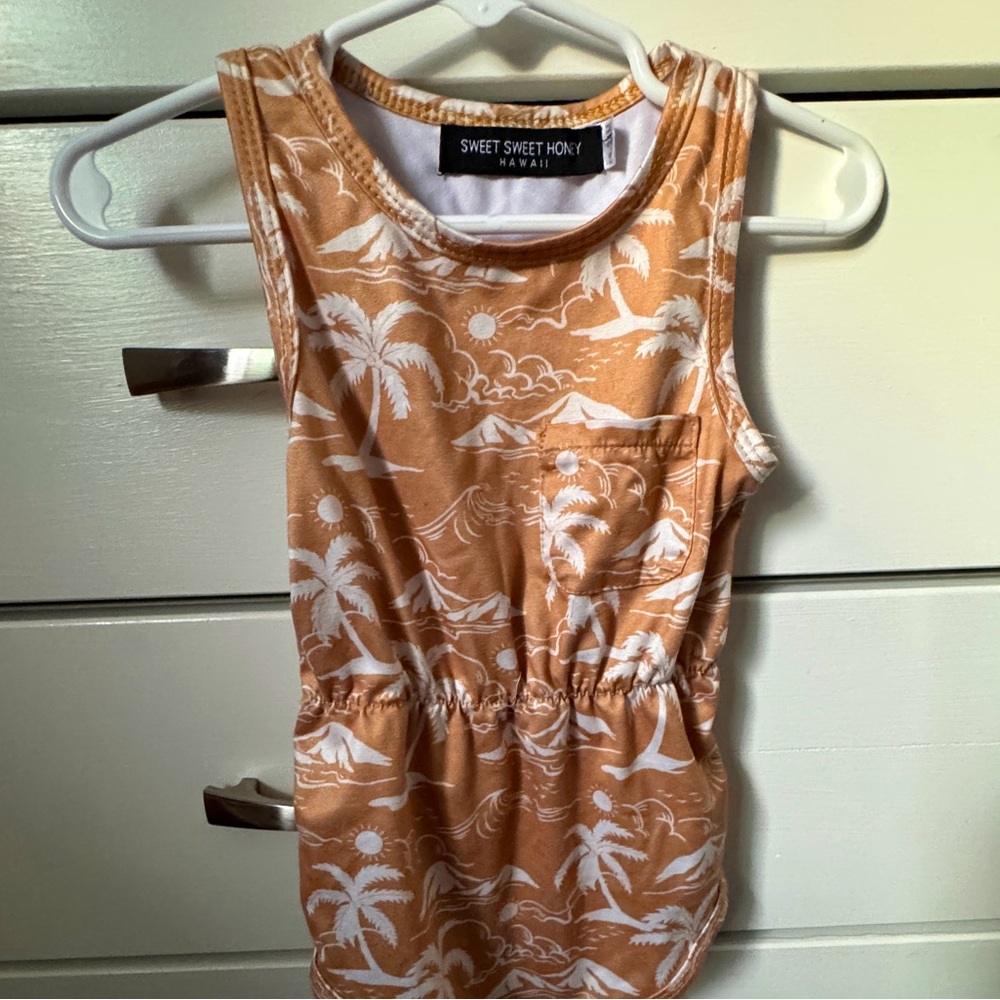 Girls Hawaiian one piece gold bodysuitt